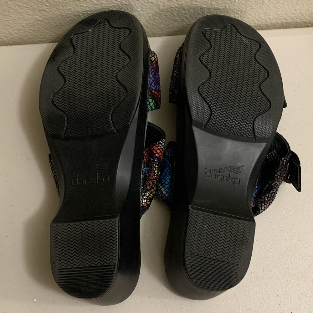 Dansko Sophie Metallic Python Sandals Clogs Size … - image 8